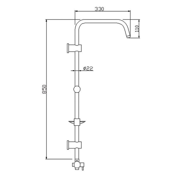 Στήλη ντους Rain Quadro 53240